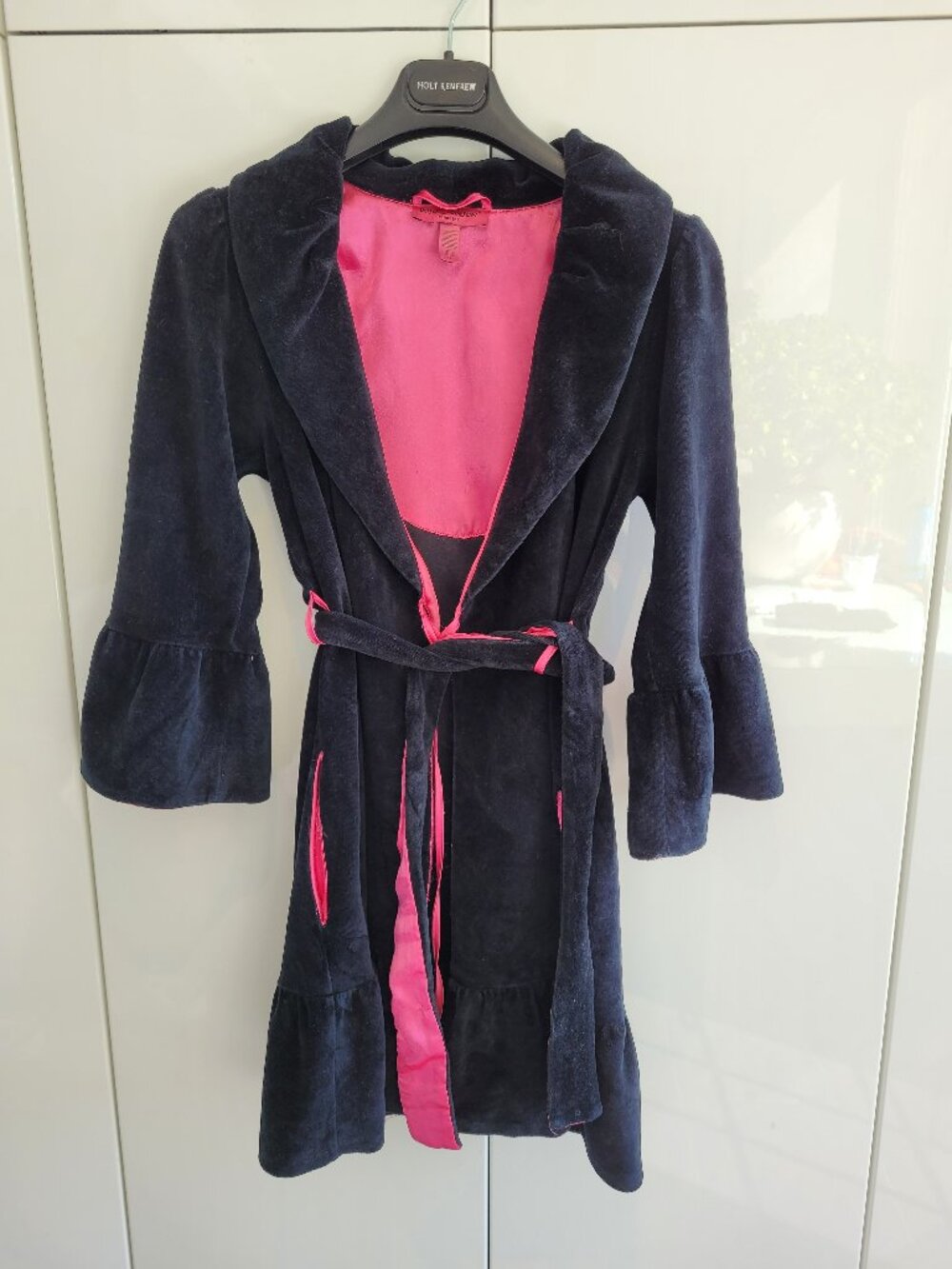 Betsey Johnson Coquette Girl Pink Satin and Velour Robe Size S - Picture 2 of 8